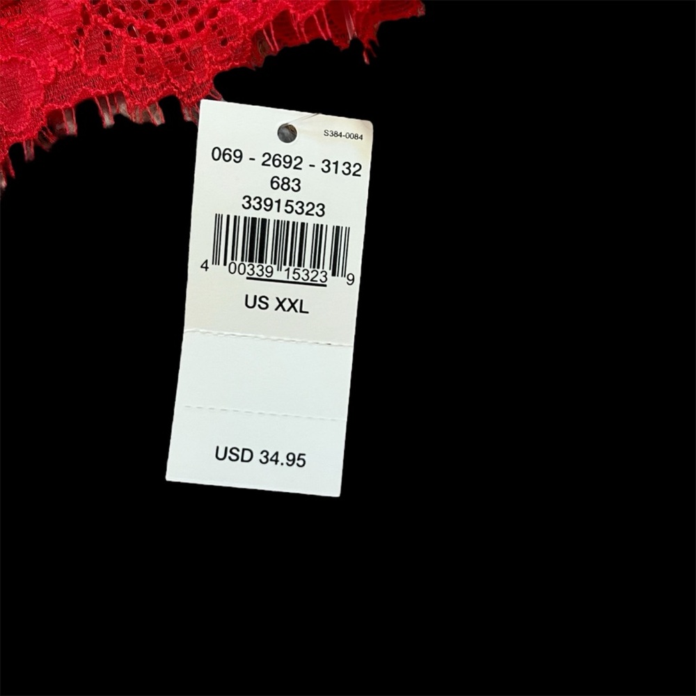 aerie Vibrant V-Neck Red Lace Bralette NWT- Size XXL - Picture 4 of 4